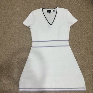 Emporio Armani White Knit Top with Navy Trim